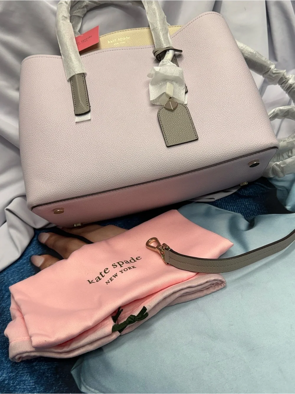 (new+tag) Kate Spade Margaux Large Satchel Lilac & Cream Leather Two-Tone